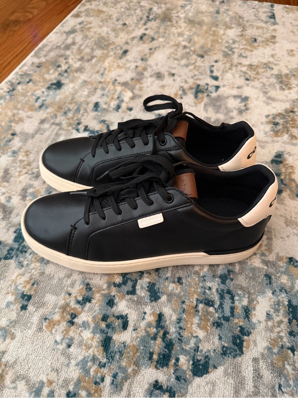 Coach Black & White Men's Casual Lowline Leather Sneakers